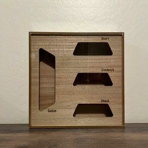 Target Bullseyes Playground Plastic Bag/Ziploc Wood Storage Organizer